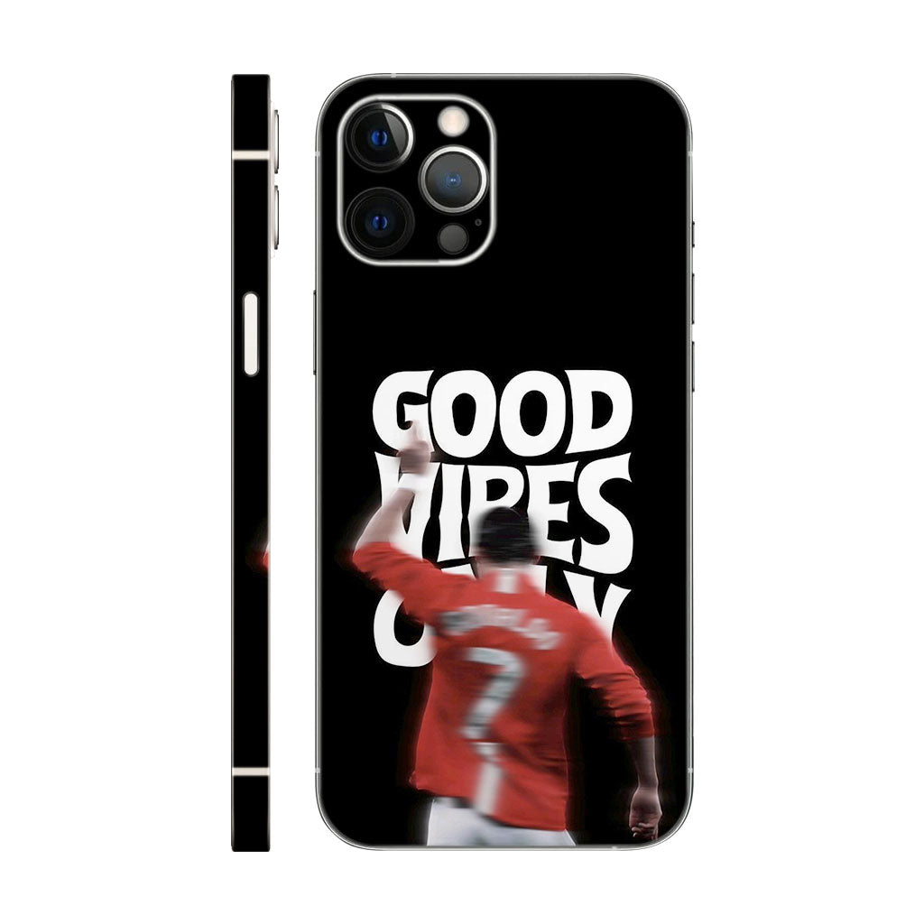 Cristiano Ronaldo Good Vibes Phone Case - Black and Red Design 6D Skin