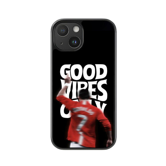 Cristiano Ronaldo Good Vibes Phone Case - Black and Red Design Metal Case