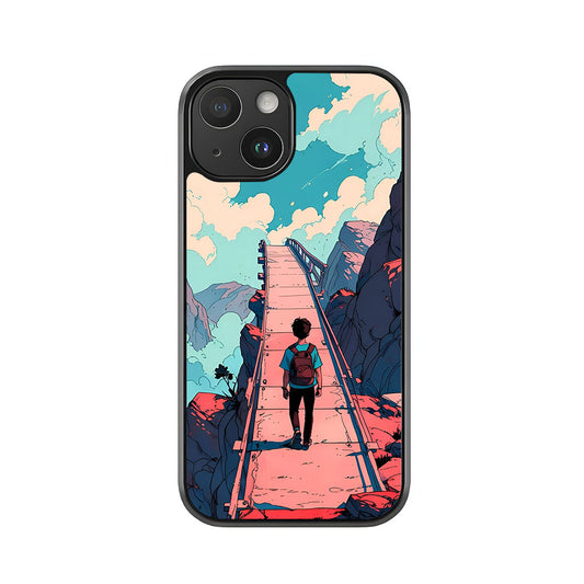 Mountain Path Anime Phone Case - Vibrant Journey Design Metal Case