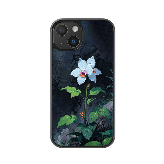 White Forest Flower Phone Case - Mystical Nature Design Metal Case