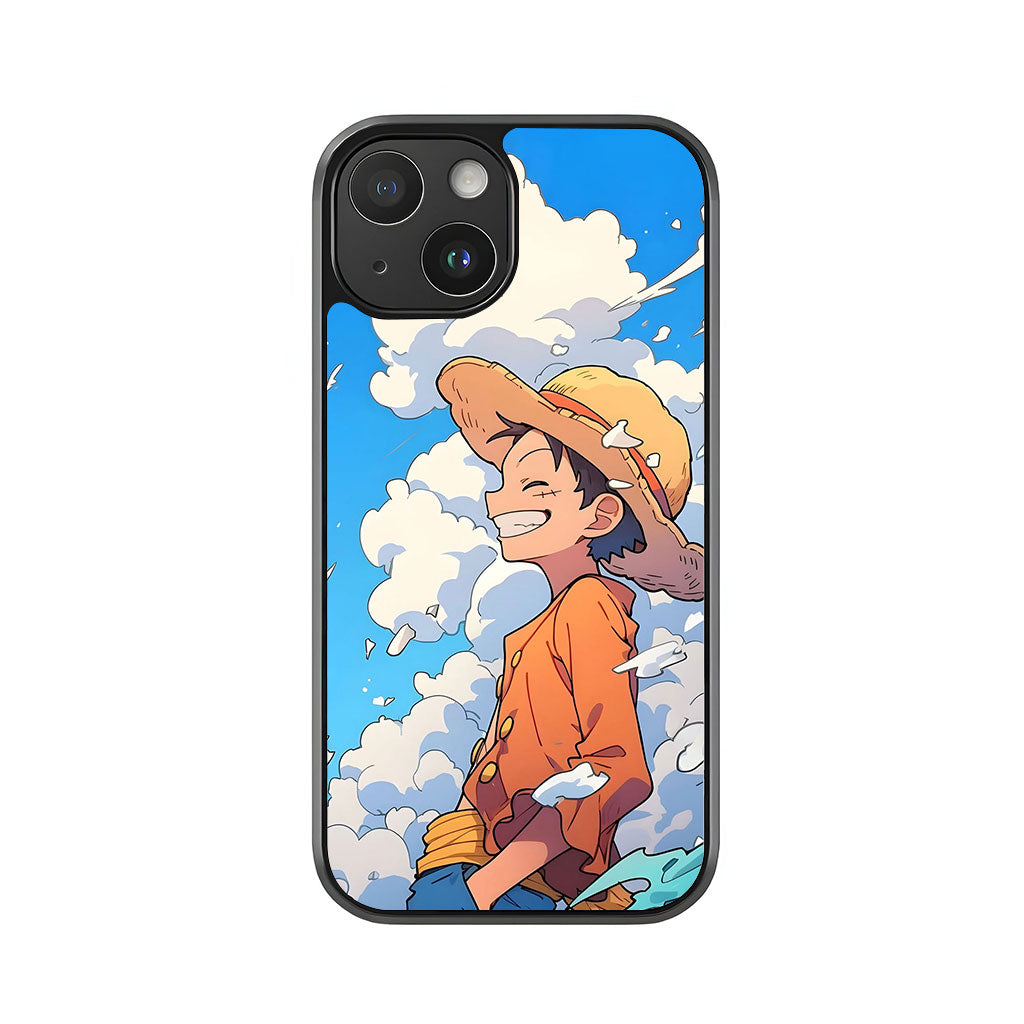 Monkey D. Luffy Smiling Phone Case - Straw Hat Sky Design Metal Case