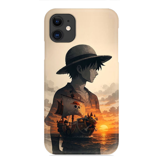 Monkey D. Luffy Silhouette Phone Case - Thousand Sunny Sunset Design