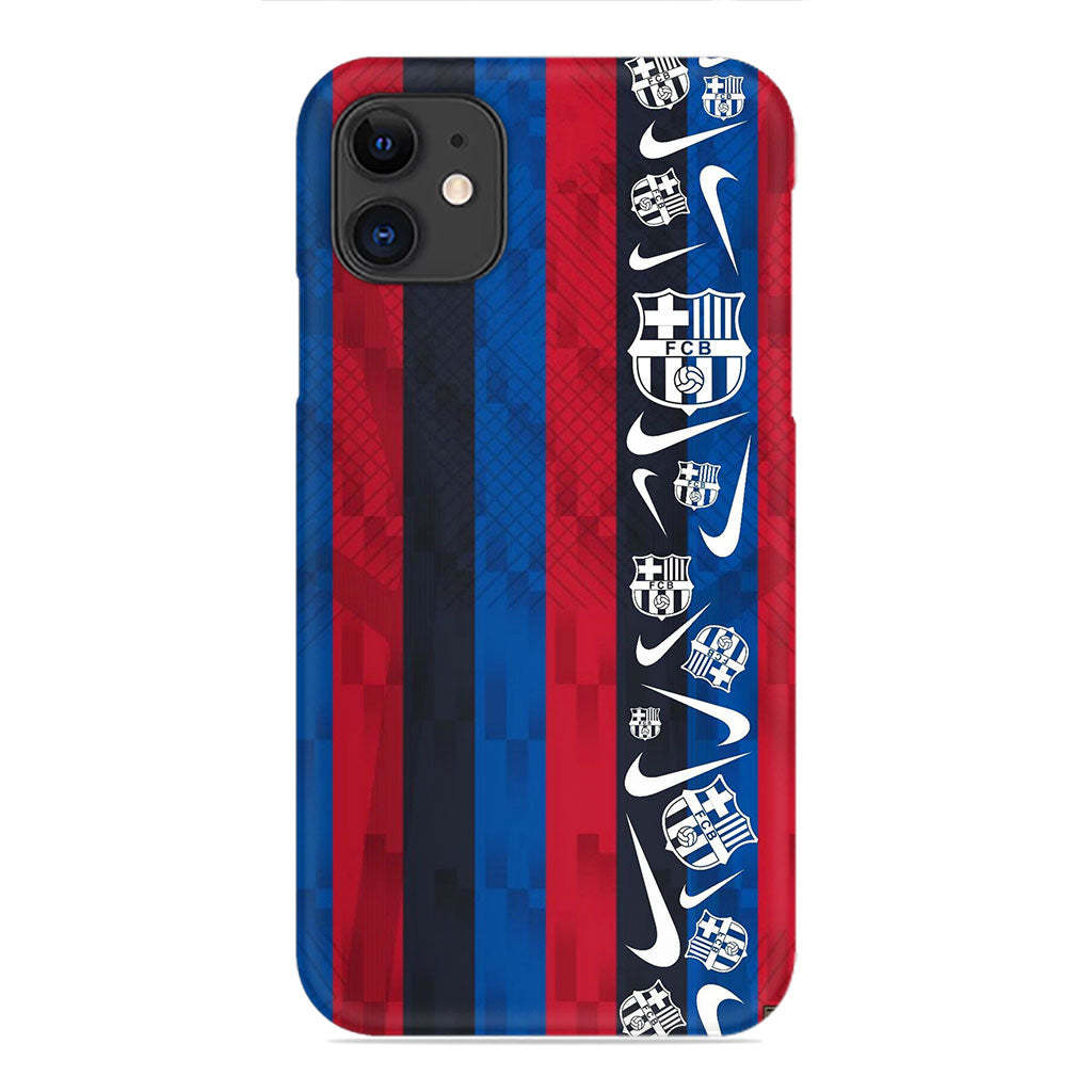 FC Barcelona Jersey Phone Case - Stripe and Crest Design