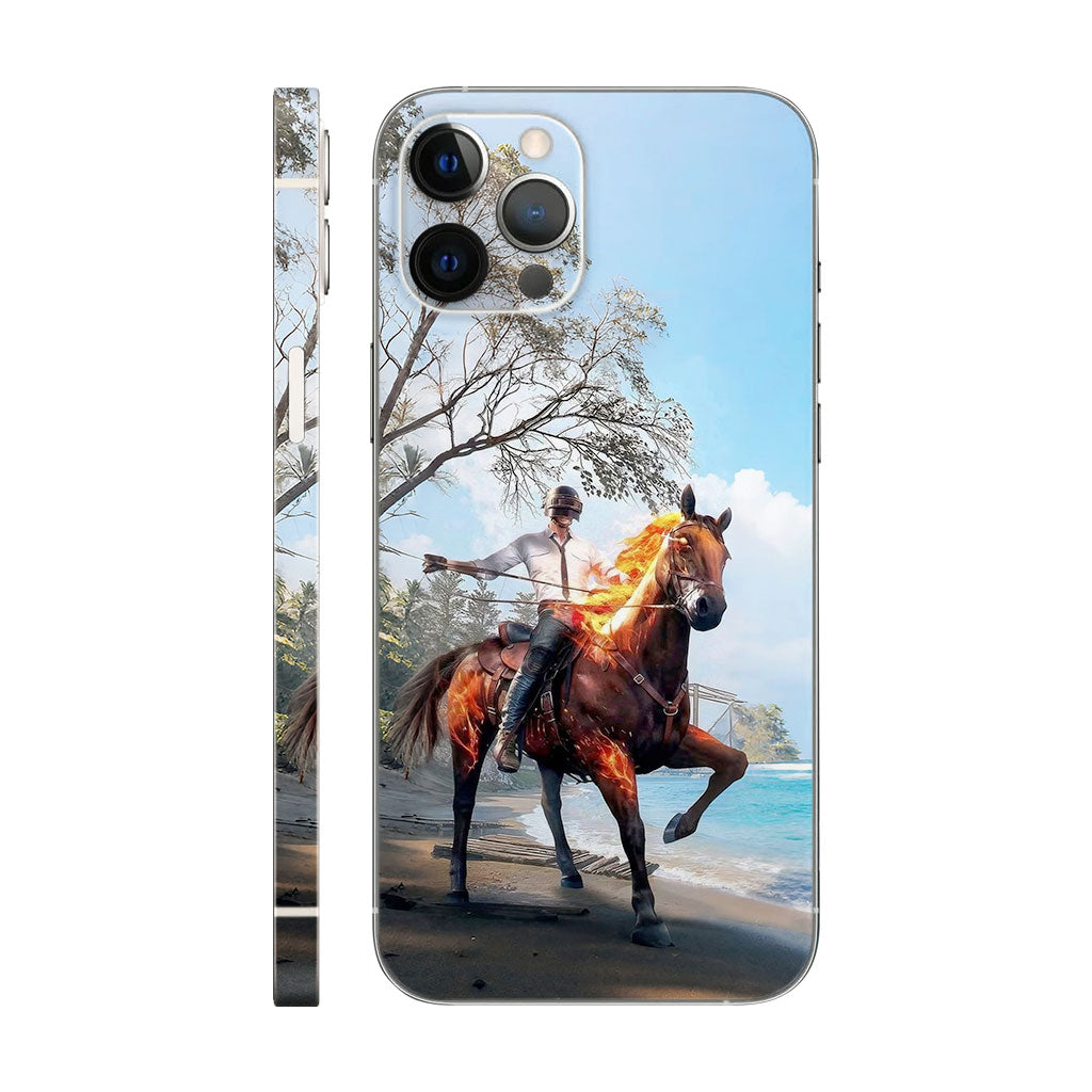 Pubg Fiery Horseman Phone Case - Beachfront Battle Design 6D Skin