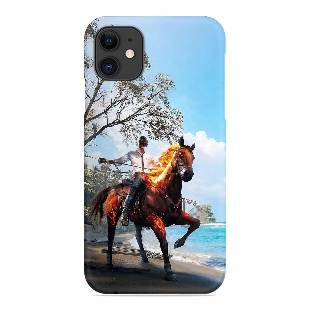 Pubg Fiery Horseman Phone Case - Beachfront Battle Design