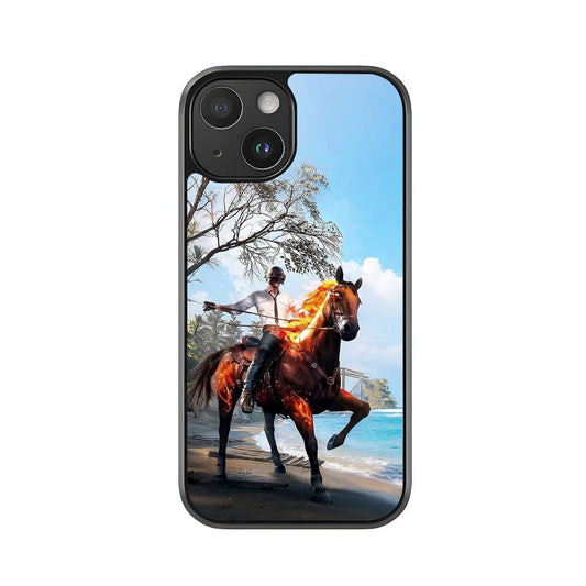 Pubg Fiery Horseman Phone Case - Beachfront Battle Design Metal Case