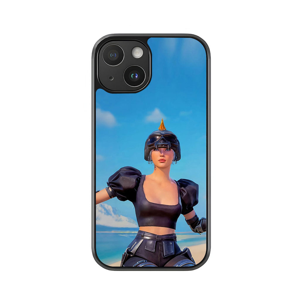 Pubg Spiked Helmet Heroine Phone Case - Beachfront Design Metal Case