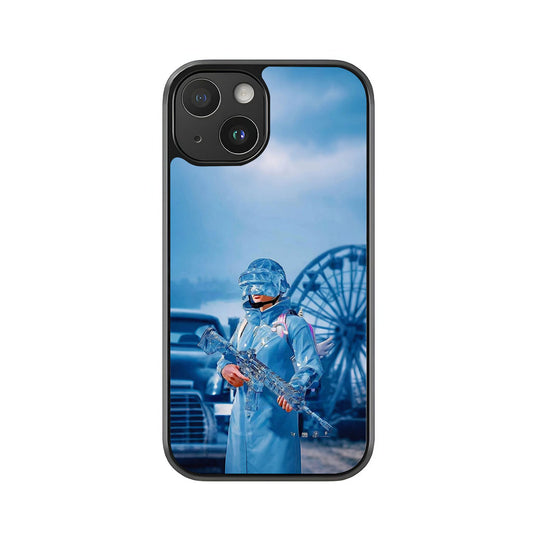 Pubg Blue Sniper Heroine Phone Case - Amusement Park Design Metal Case