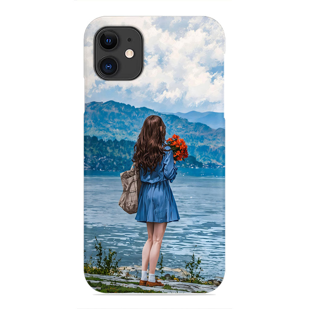 Girl by Lake Phone Case - Mountain View Design