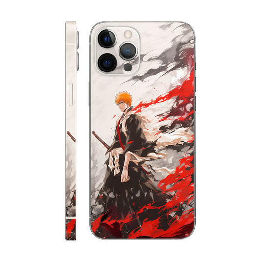 Ichigo Kurosaki Phone Case - Red and Black Splatter Design 6D Skin