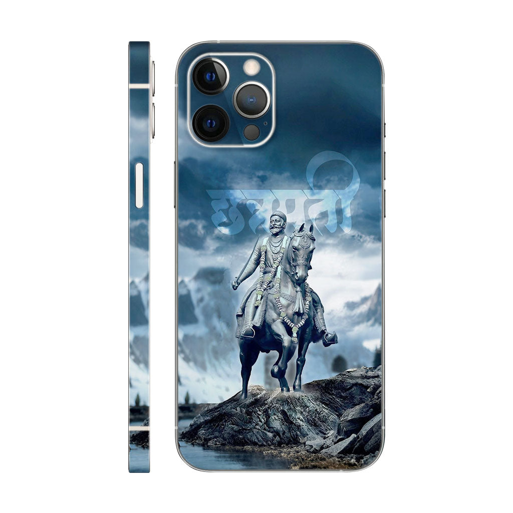 Chhatrapati Shivaji Maharaj Statue Phone Case - Mountain Warrior Design 6D Skin