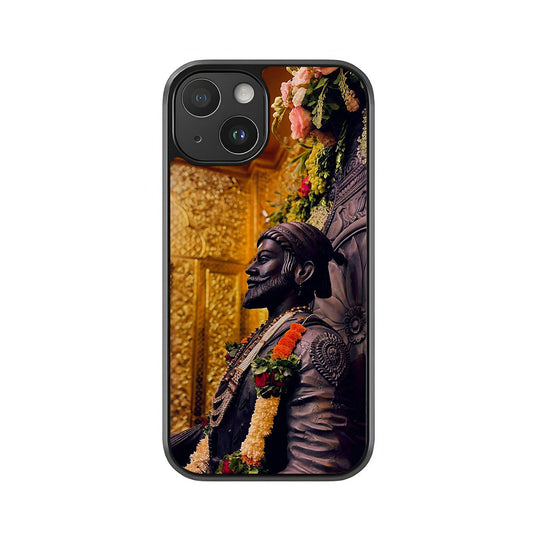 Chhatrapati Shivaji Maharaj Phone Case - Golden Throne Design Metal Case