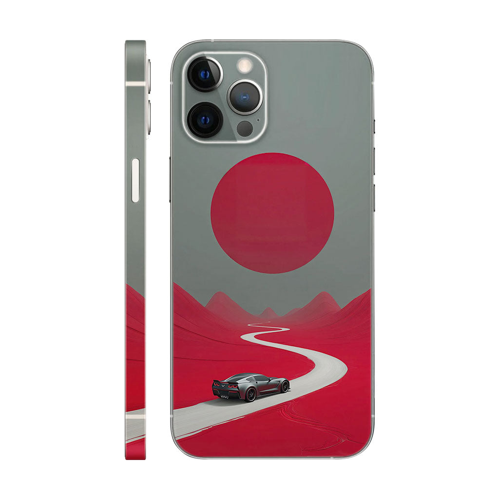 Corvette Sports Car Phone Case - Surreal Sunset Design 6D Skin