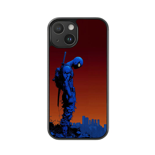 Sad Spider-Man Phone Case - Urban Silhouette Design Metal Case