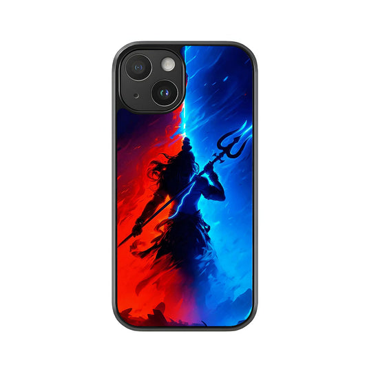 Lord Shiva Phone Case - Cosmic Trident Design Metal Case