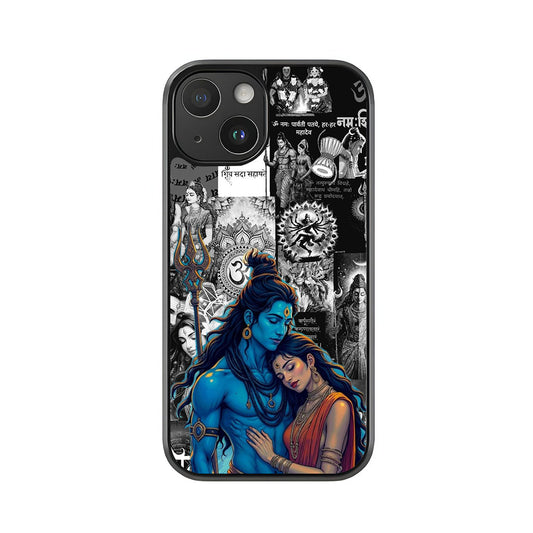 Shiva Parvati Phone Case - Divine Collage Design Metal Case