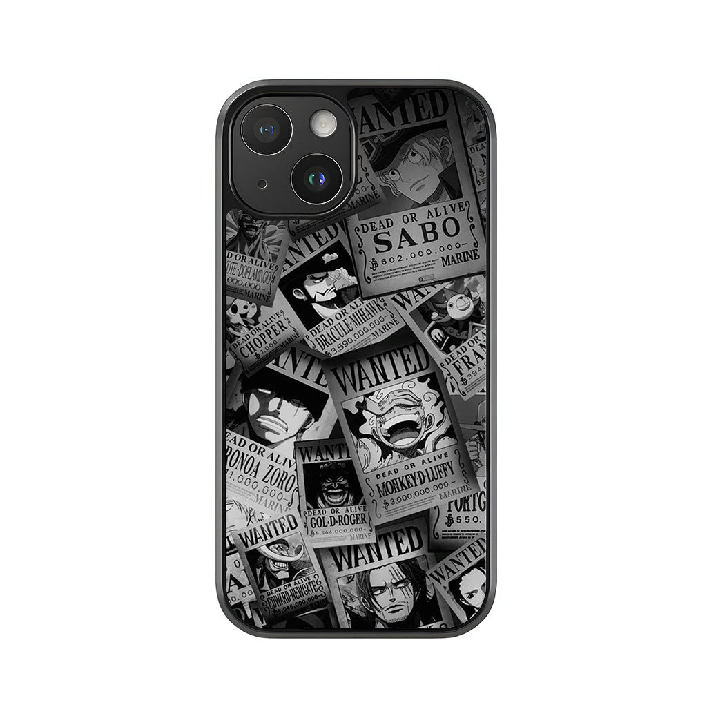 One Piece Wanted Poster Phone Case - Manga Collage Design Metal Case
