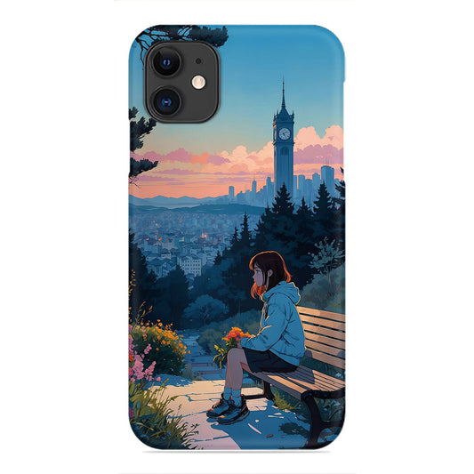 Anime Girl Phone Case - Sunset Cityscape Design