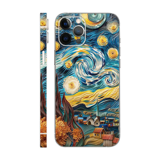 Starry Night Phone Case - Quilling Paper Art Design 6D Skin