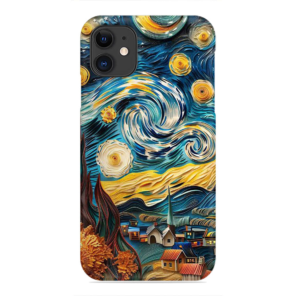 Starry Night Phone Case - Quilling Paper Art Design