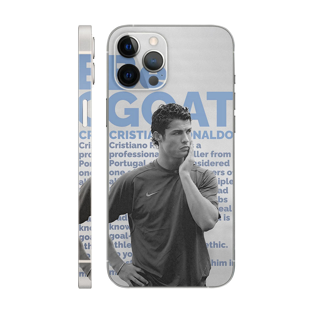 Cristiano Ronaldo Phone Case - GOAT Text Design 6D Skin