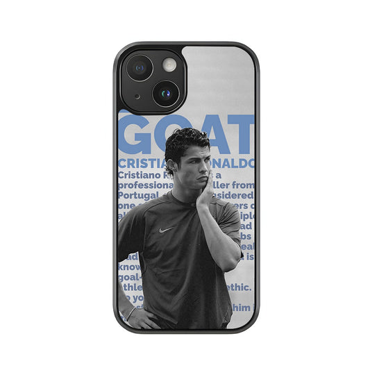 Cristiano Ronaldo Phone Case - GOAT Text Design Metal Case
