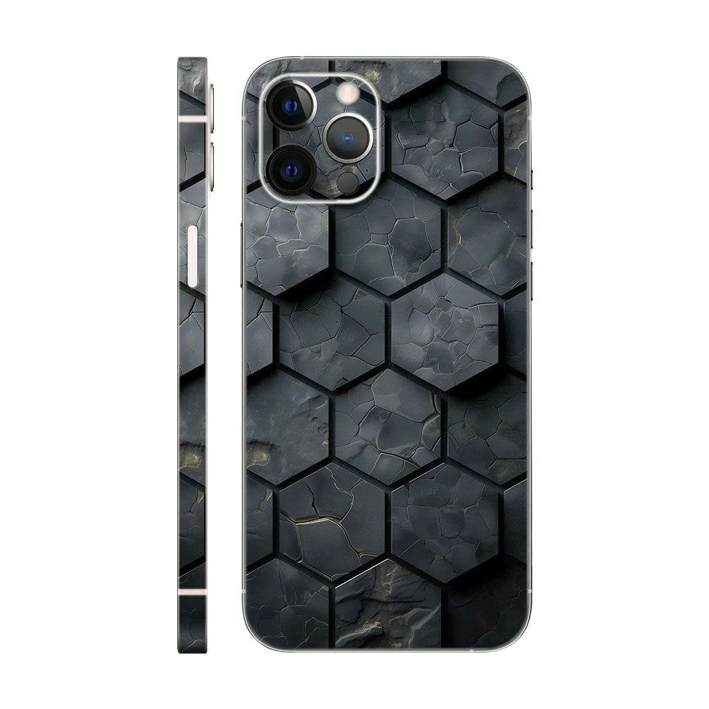 Hexagon Phone Case - Cracked Stone Pattern Design 6D Skin
