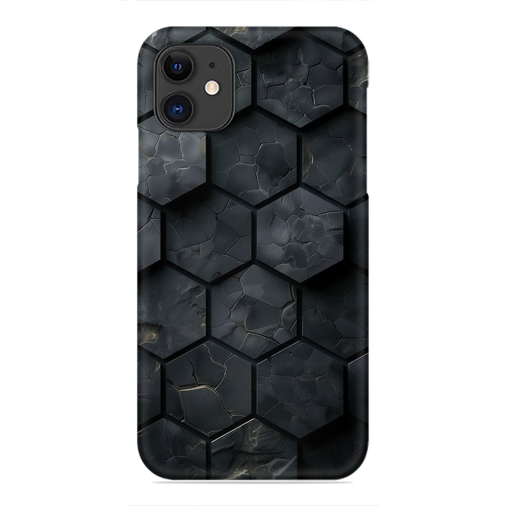 Hexagon Phone Case - Cracked Stone Pattern Design