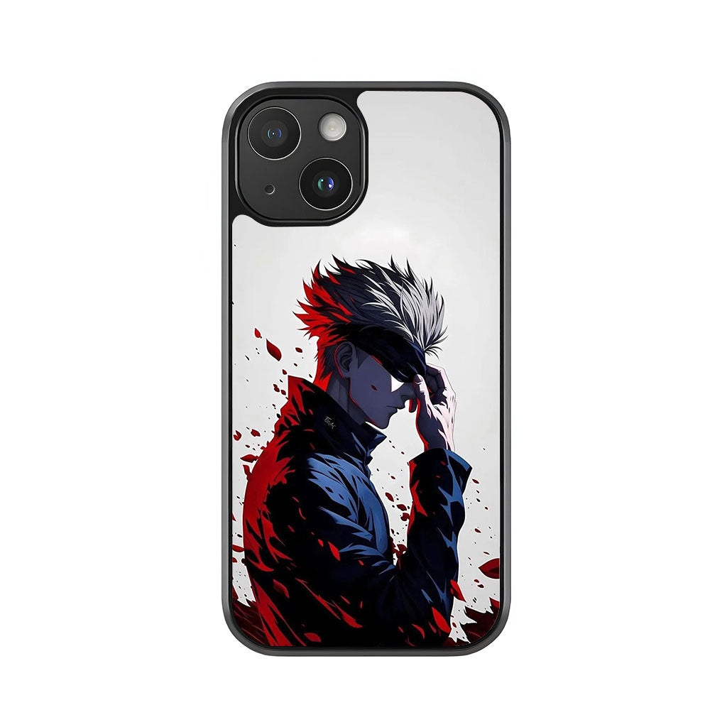 Satoru Gojo Phone Case - Blindfold Manga Design Metal Case