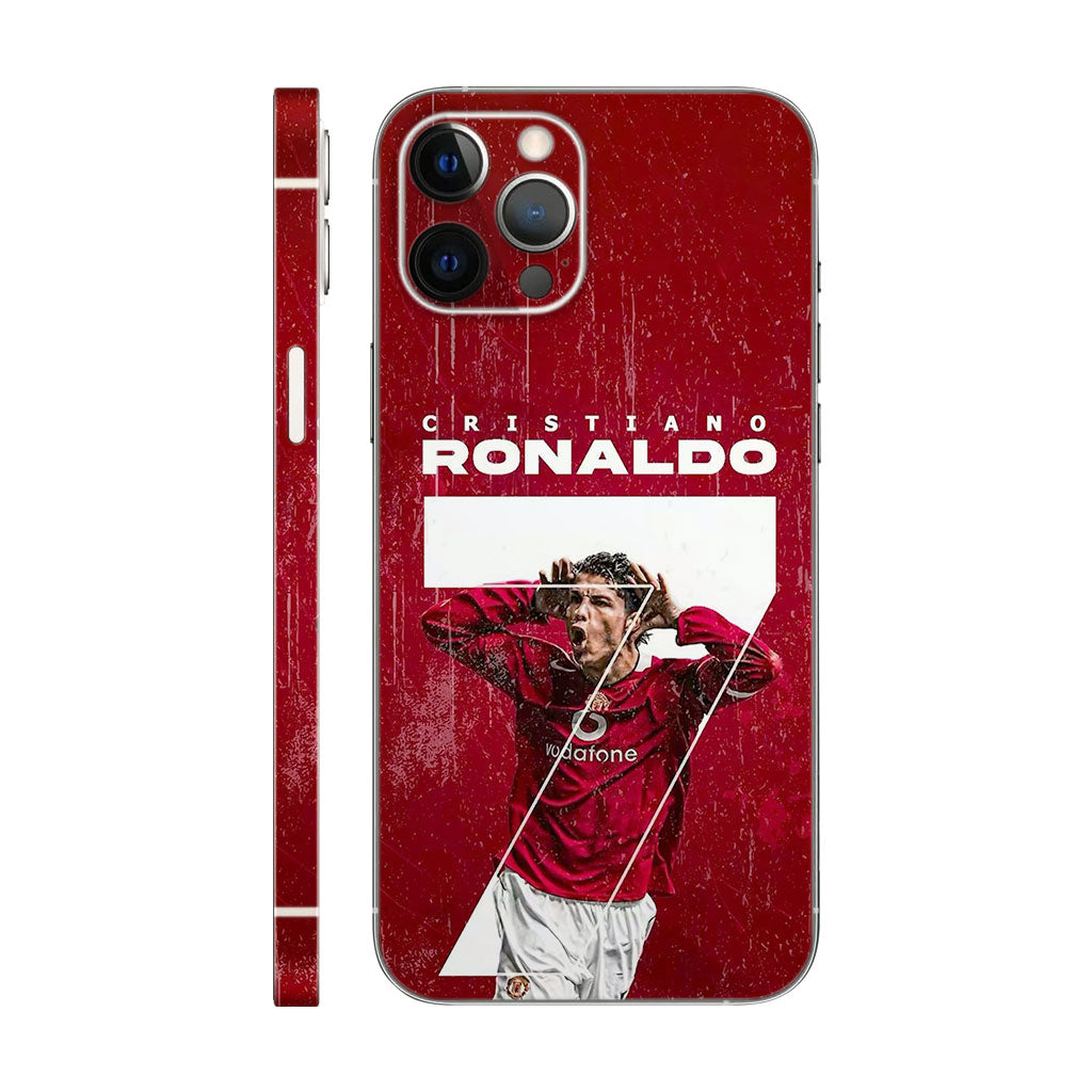 Cristiano Ronaldo Phone Case - Distressed Red Design 6D Skin
