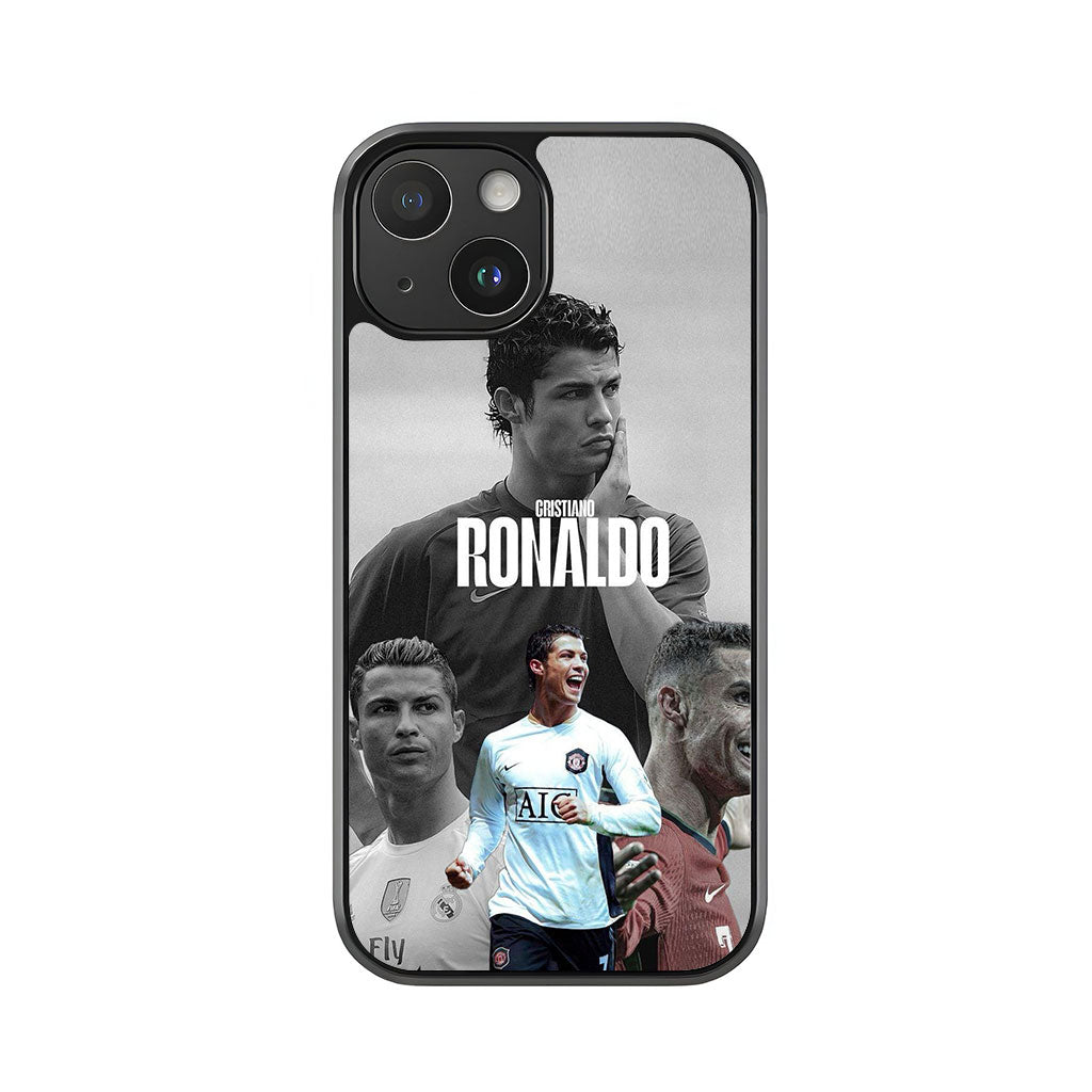 Cristiano Ronaldo Phone Case - Black & White Collage Design Metal Case