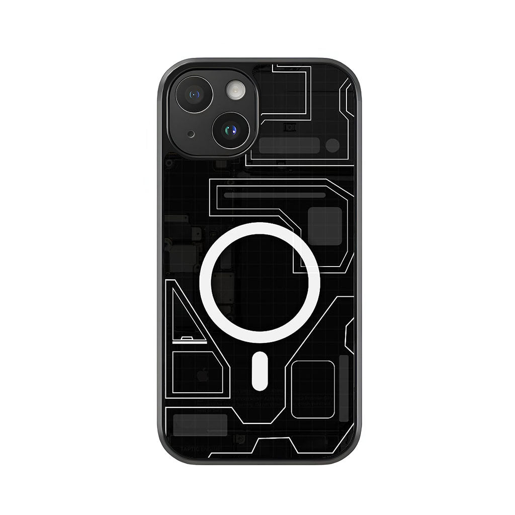 iPhone Internal Parts Phone Case - Transparent Schematic Design Metal Case