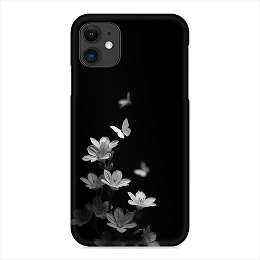 Monochrome Butterfly Phone Case - Black & White Floral Design