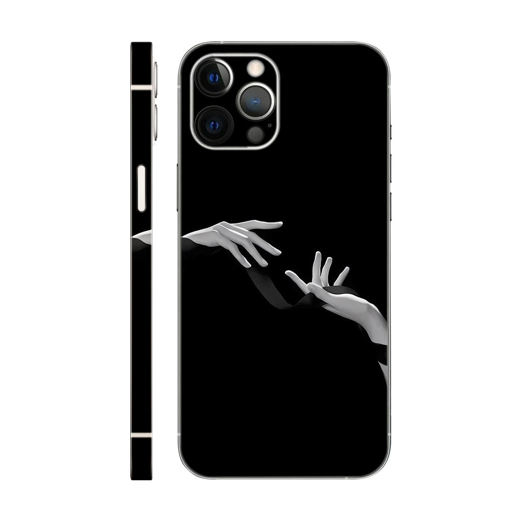 Intertwined Hands Phone Case - Black & White Ribbon Design 6D Skin