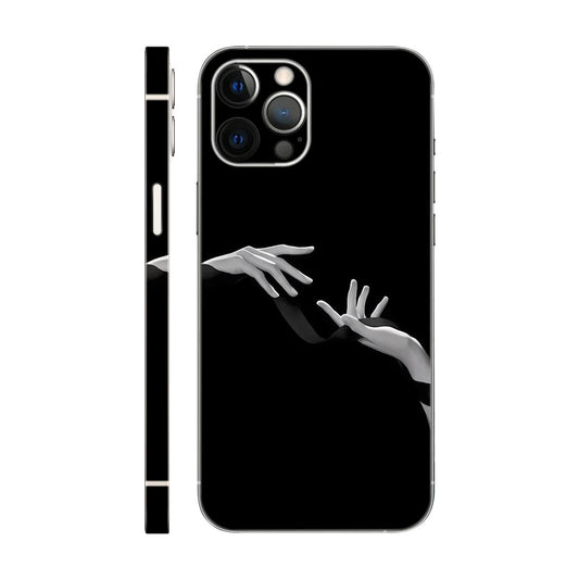Intertwined Hands Phone Case - Black & White Ribbon Design 6D Skin