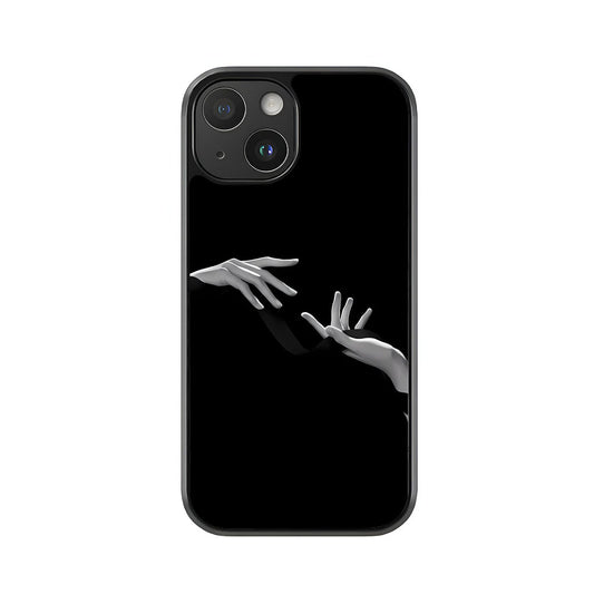 Intertwined Hands Phone Case - Black & White Ribbon Design Metal Case