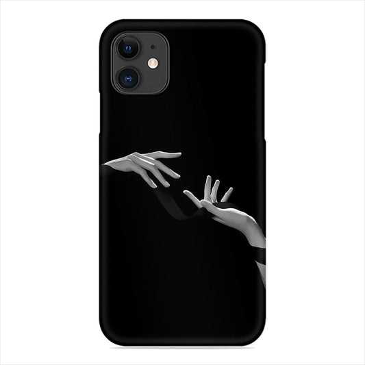 Intertwined Hands Phone Case - Black & White Ribbon Design