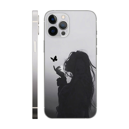 Silhouette Butterfly Phone Case - Black & White Ethereal Design 6D Skin