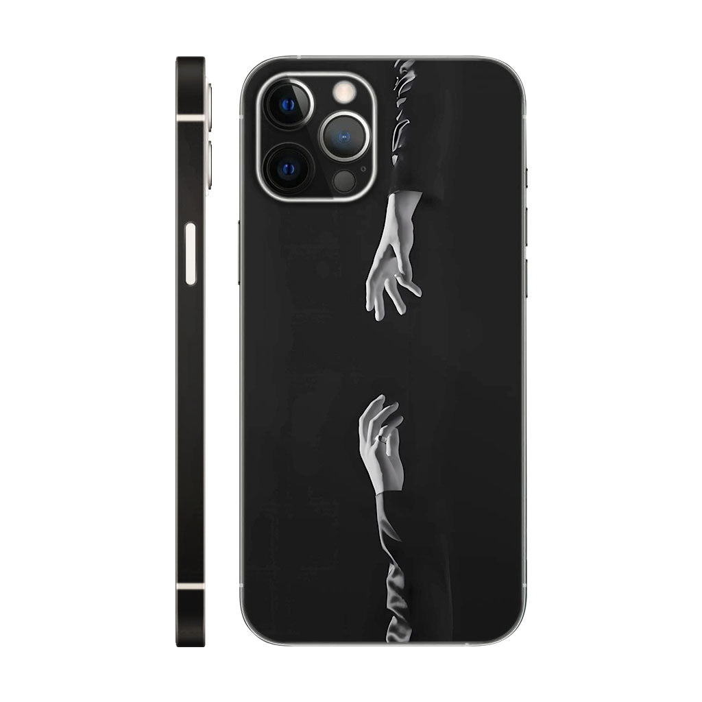 Reaching Hands Phone Case - Black & White Art Design 6D Skin
