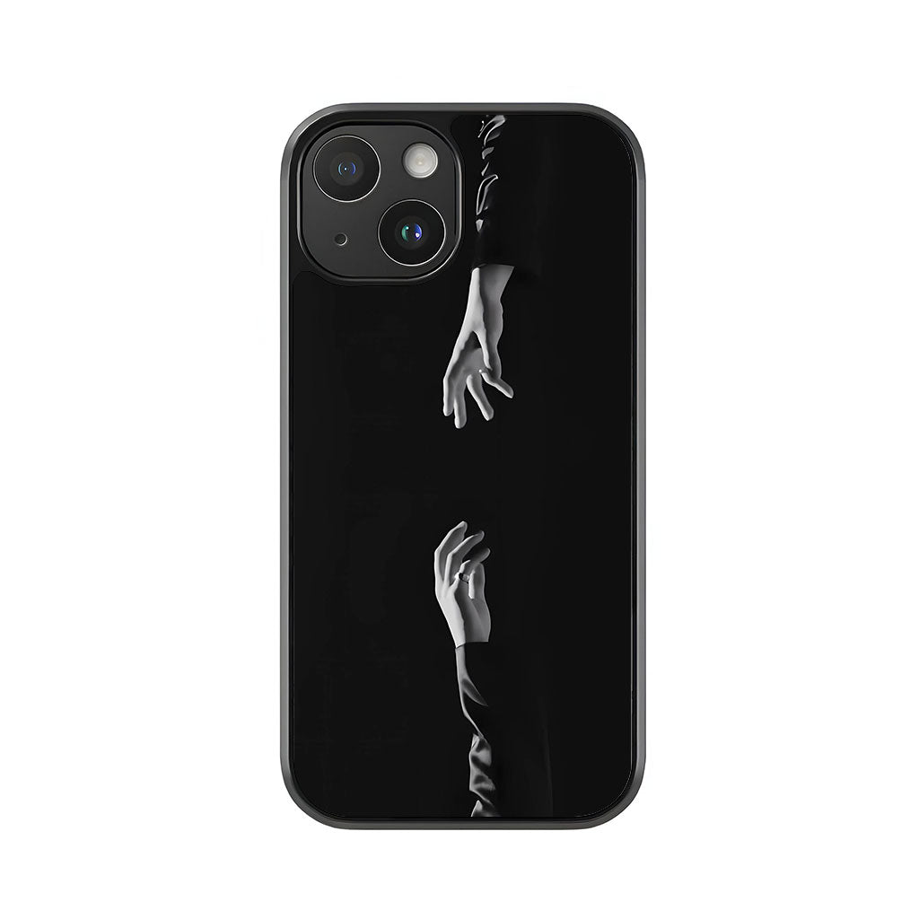 Reaching Hands Phone Case - Black & White Art Design Metal Case