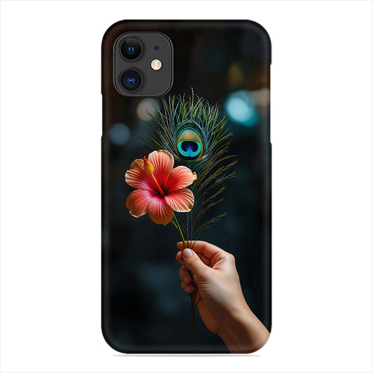 Flower & Peacock Feather Phone Case - Nature Art Design