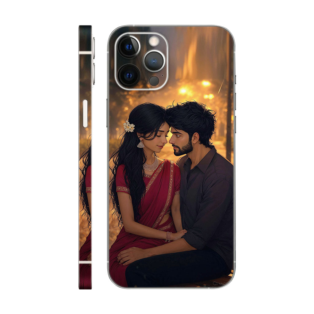 Romantic Couple Phone Case - Golden Hour Portrait Design 6D Skin
