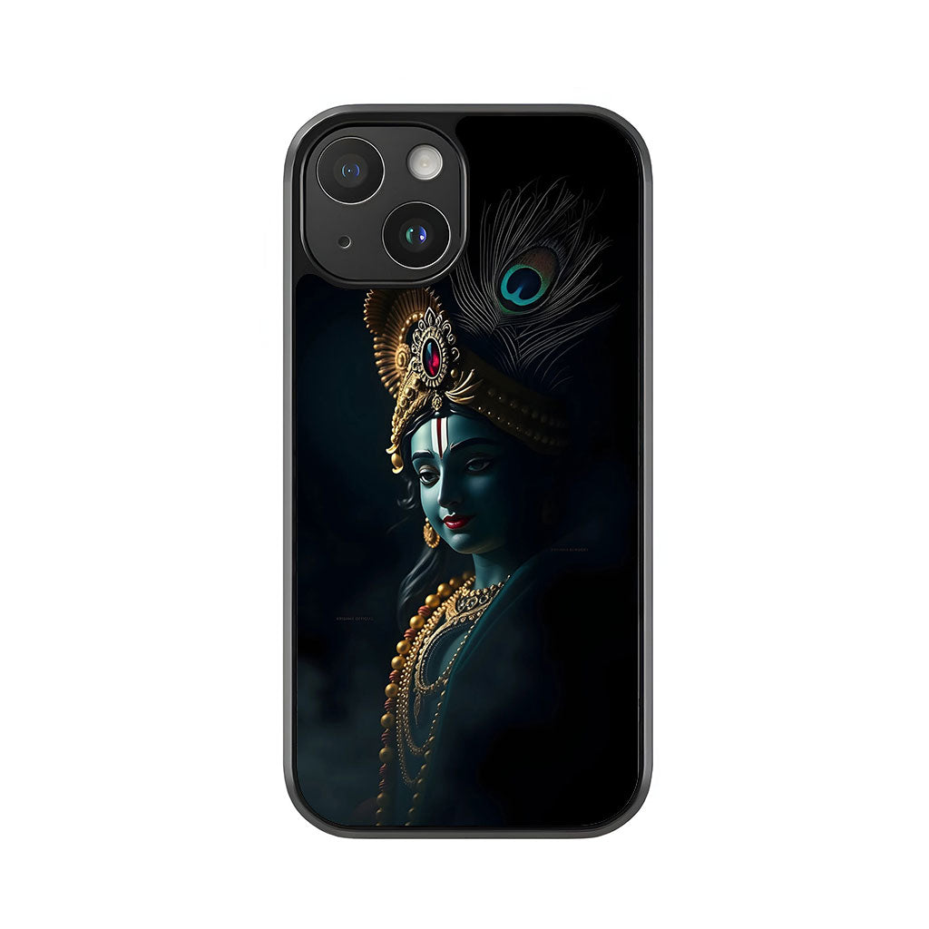 Lord Krishna Phone Case - Peacock Feather Spiritual Design Metal Case