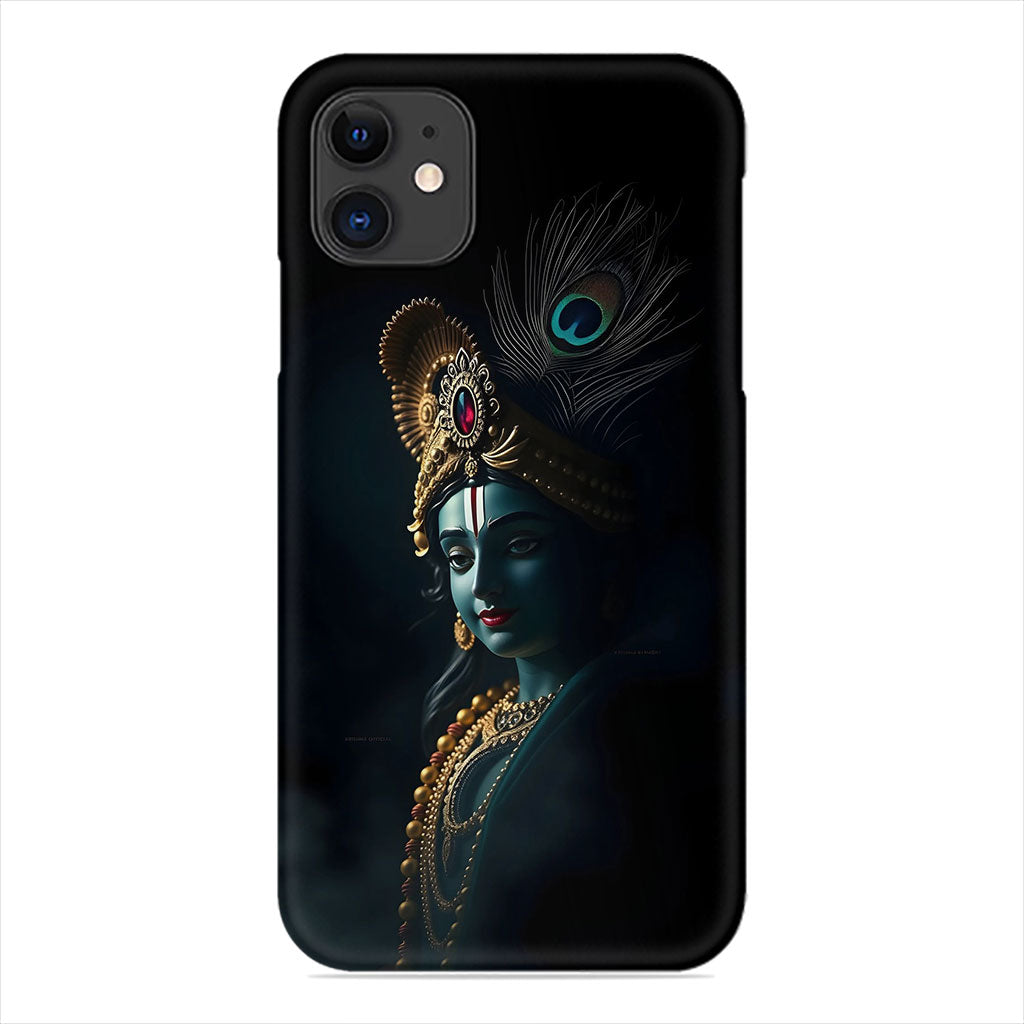 Lord Krishna Phone Case - Peacock Feather Spiritual Design