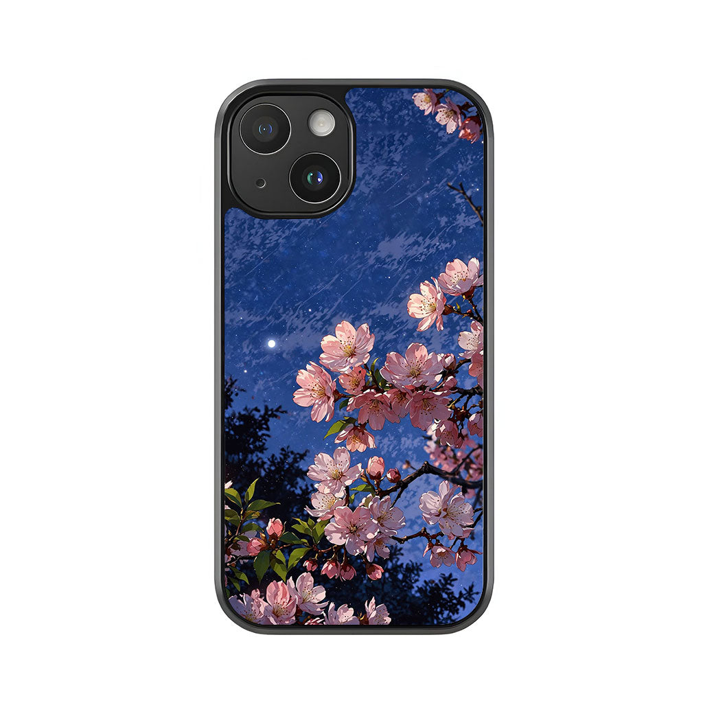 Sakura Cherry Blossom Phone Case - Starry Night Design Metal Case