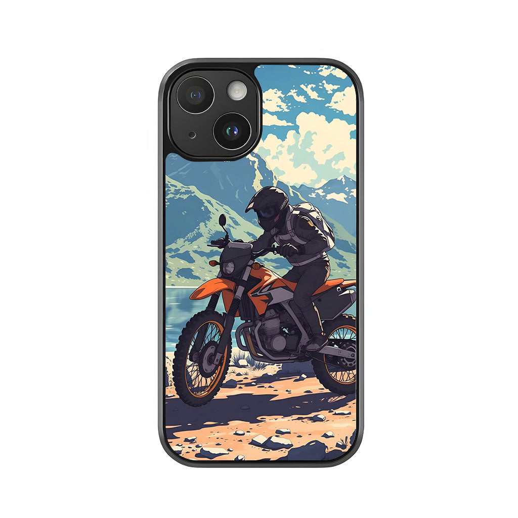 Dirt Bike Phone Case - Mountain Scenic Design Metal Case