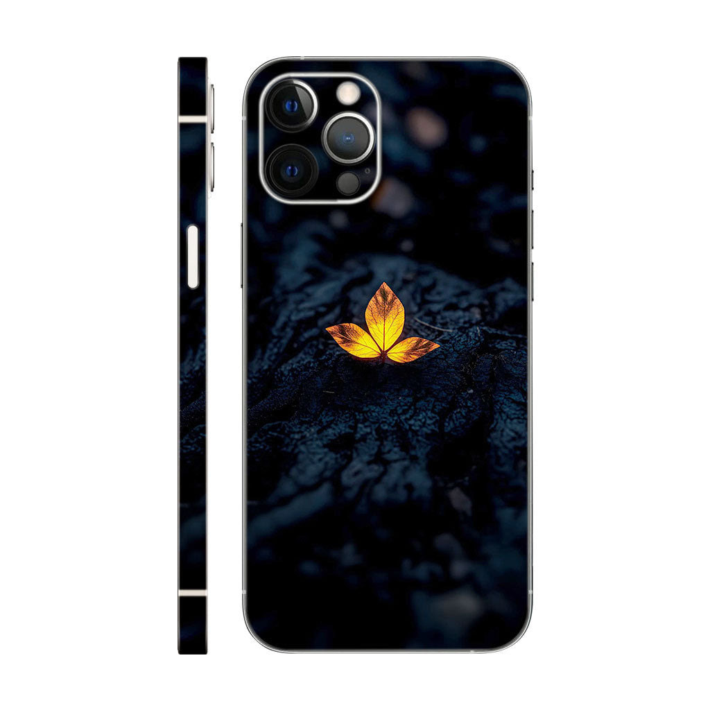 Glowing Golden Leaf Phone Case - Dark Nature Design 6D Skin