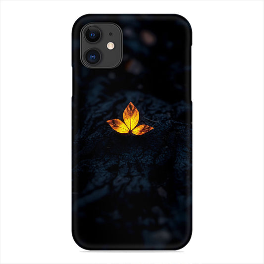 Glowing Golden Leaf Phone Case - Dark Nature Design