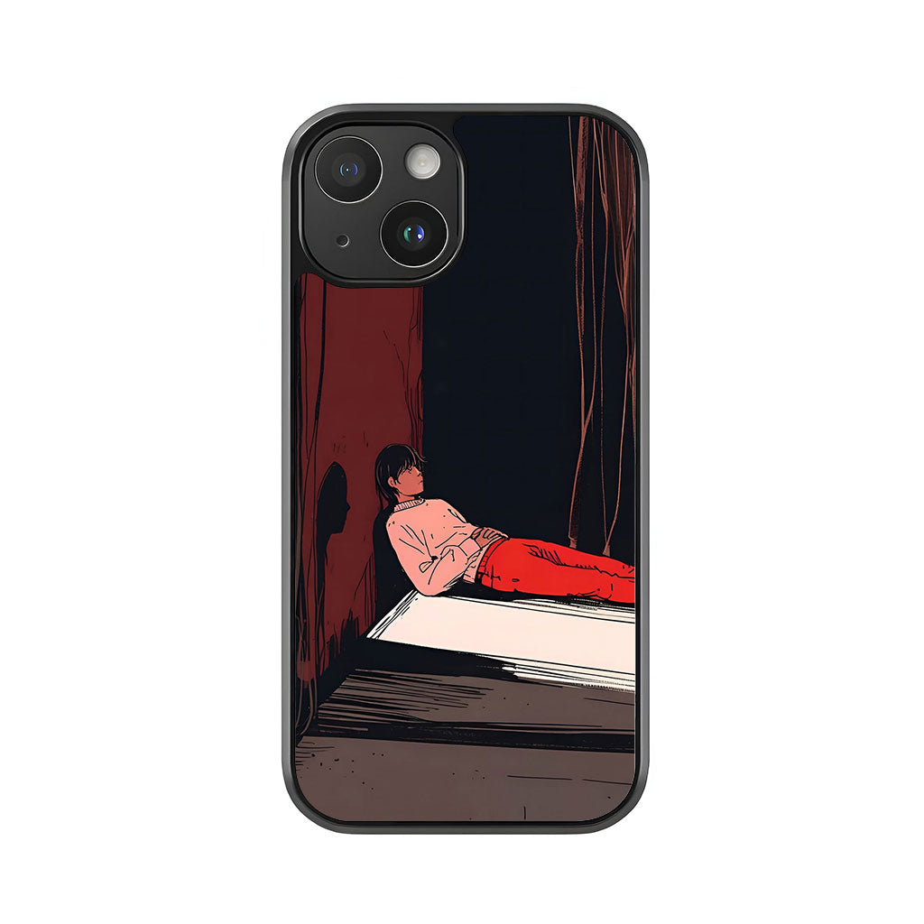 Anime Character Phone Case - Moody Curtain Design Metal Case