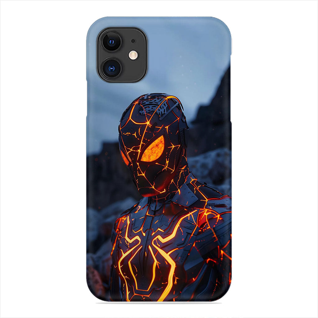Armored Spider-Man Phone Case - Volcanic Lava Suit Design